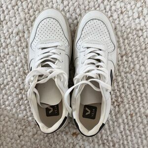 Veja White and Black Perforated Sneakers
